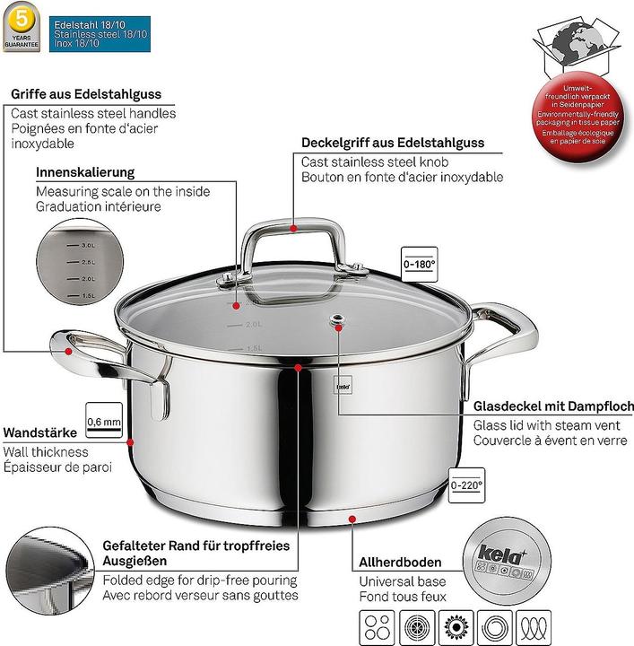 Produktbild Kela Flavoria (Kochtopf, Edelstahl, 20 x 10 cm)