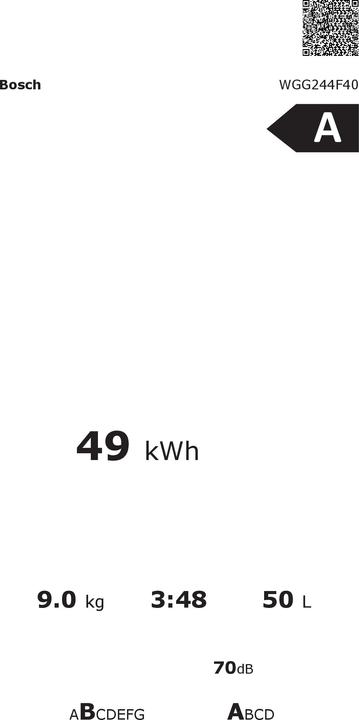 Actual product image Bosch Hausgeräte WGG244F40 (9 kg, Left)