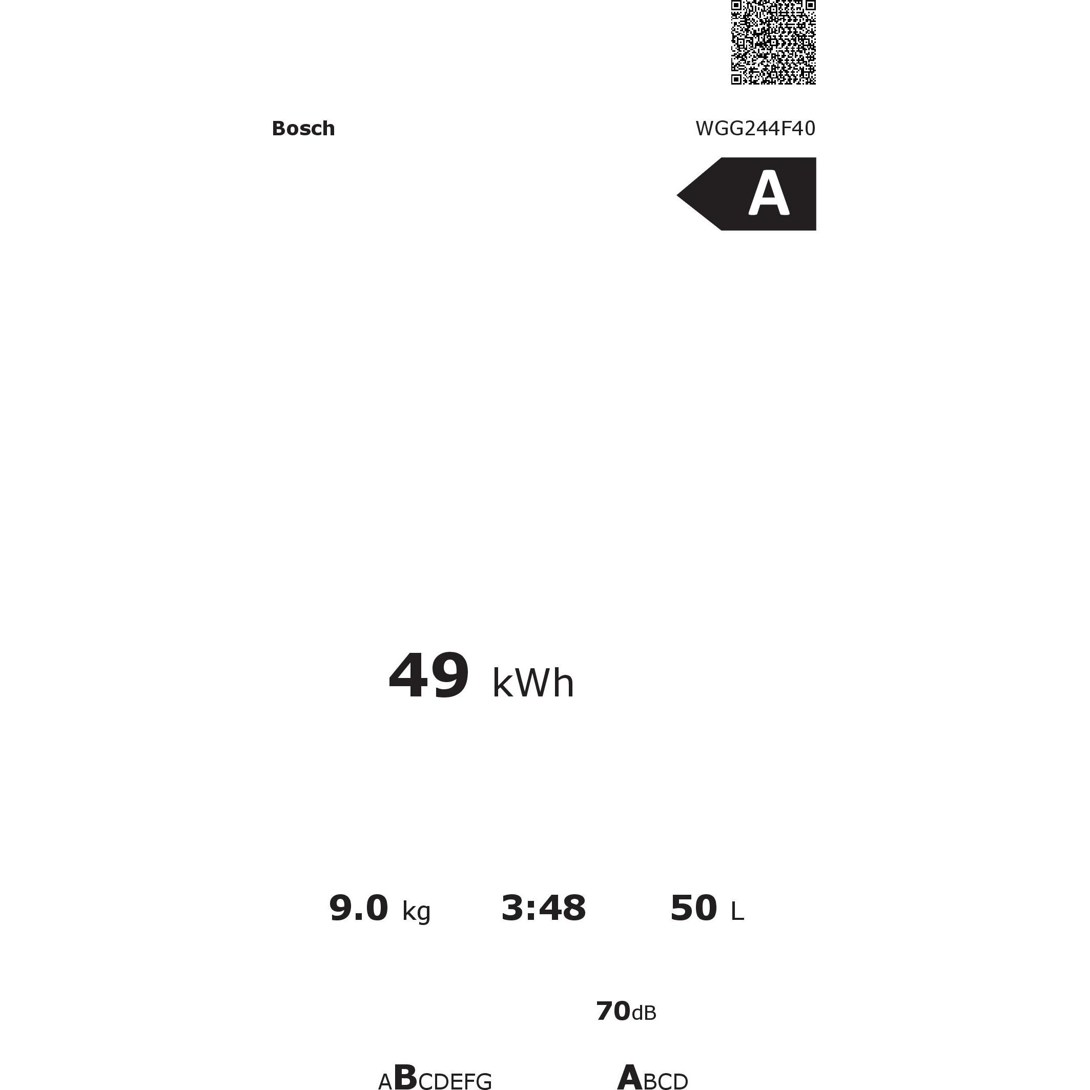 Thumbnail - Bosch Hausgeräte WGG244F40, Waschmaschine, Weiss