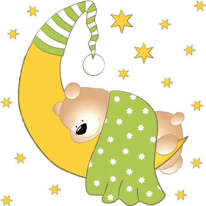 Trenddeko Bärchen, Mond und Sterne + Leuchtsterne