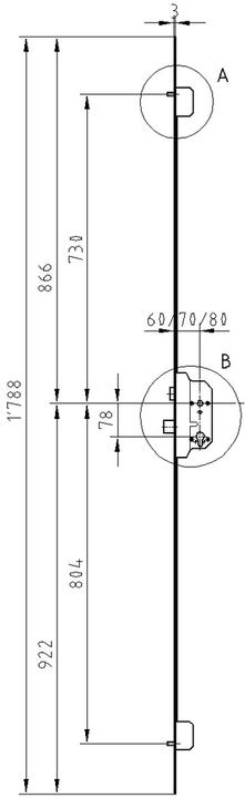 Actual product image Glutz COMBI-TREPLANE 1838 safety push-in locks