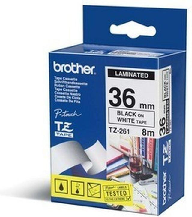 Brother Tze-261 (3.60 cm, White, Black)