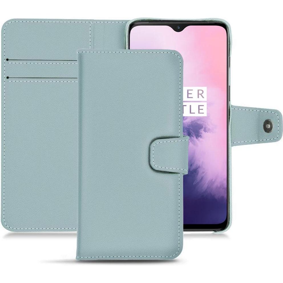 Noreve Lederschutzhülle Wallet (OnePlus 7), Smartphone Hülle, Blau
