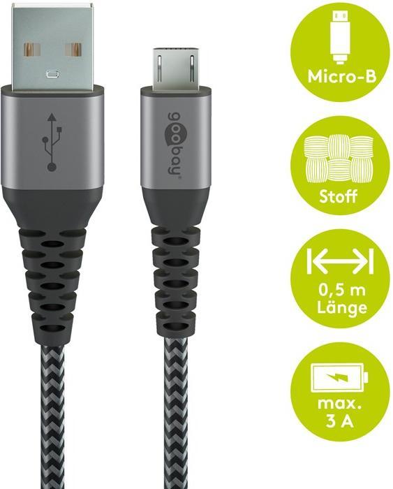 Productafbeelding Goobay USB A - Micro USB B (0.50 m, USB 2.0)