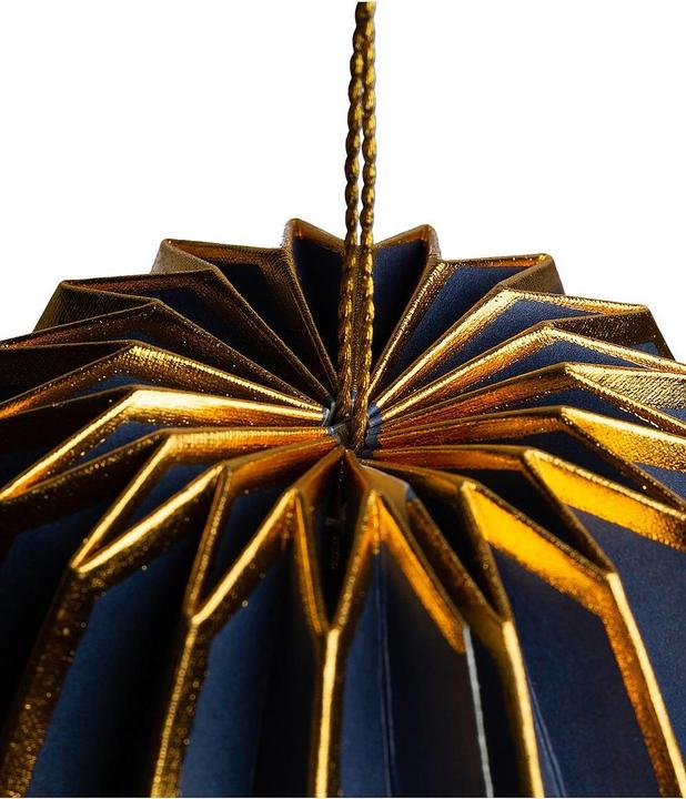 Produktbild Tranquillo Weihnachtskugel aus Papier Dunkelblau/Gold (1x)