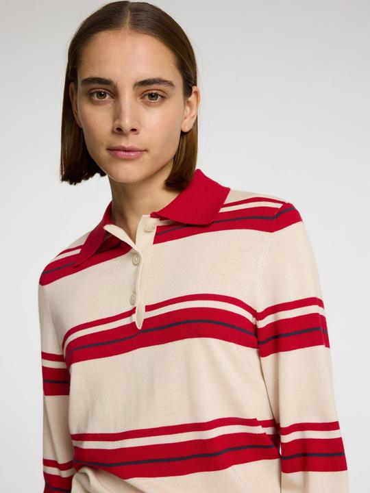 Actual product image Selected Femme 100% Merinowoll Langarm-Poloshirt (M)