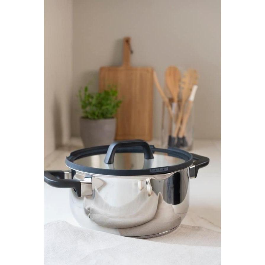 5Five Garnek ze stali nierdzewnej, Ø 24 cm, Padella + Pentola, Argento, Nero