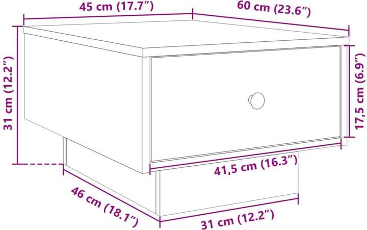 Actual product image vidaXL Bartolemo (60 x 45 x 31 cm)