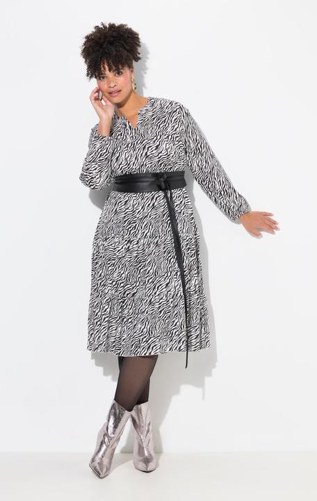 Produktbild Miamoda Midikleid, Zebramuster, Saumvolants (42)