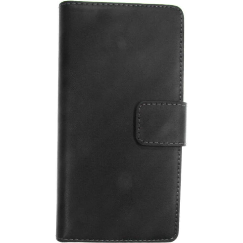 OEM Slim Leather Book Case for Huawei P7 - black 4250710553983 (Huawei Ascend P7), Smartphone Hülle, Schwarz