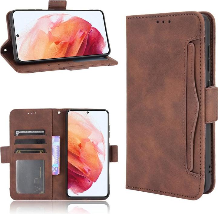 Produktbild Cover-Discount Galaxy S21 FE - Etui mit vielen Kartenfächer braun (Samsung Galaxy S21 FE)