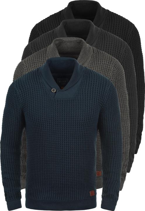 Image du produit Blend Weko Pull En Grosse Maille Pull-Over Tricot Pour Homme Avec Col Châle 100% Coton (XL)