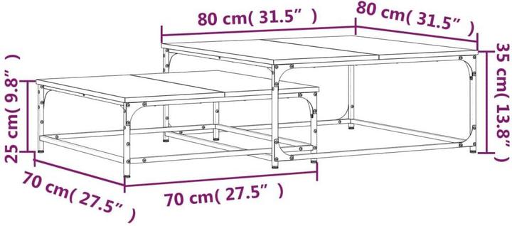 Produktbild VidaXL Kashton (80 x 80 x 35 cm)