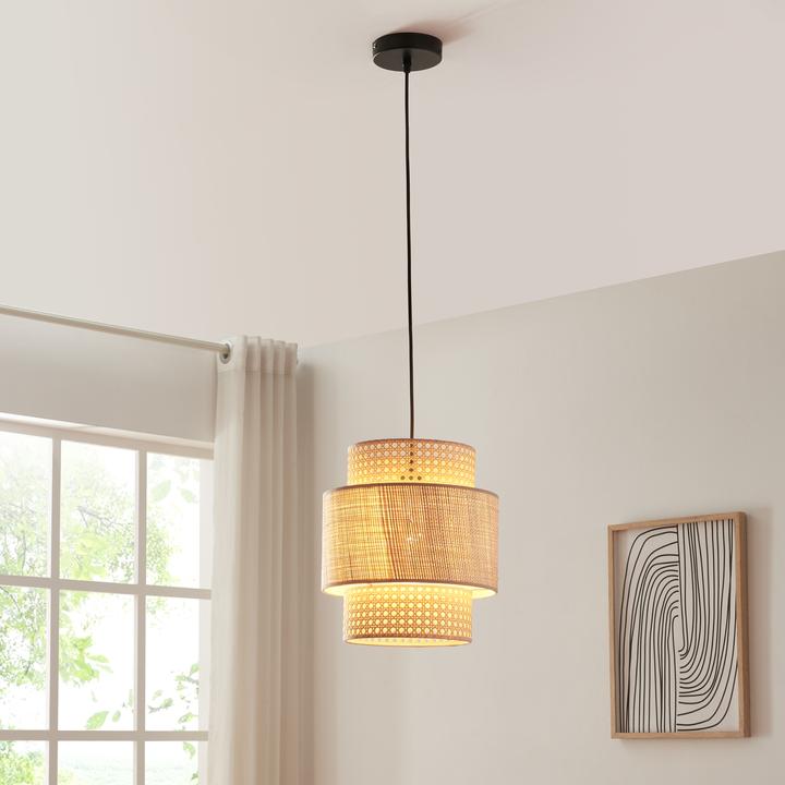 Produktbild Lux.Pro Hängeleuchte Biggar Rattanoptik/Flechtmuster (E27)