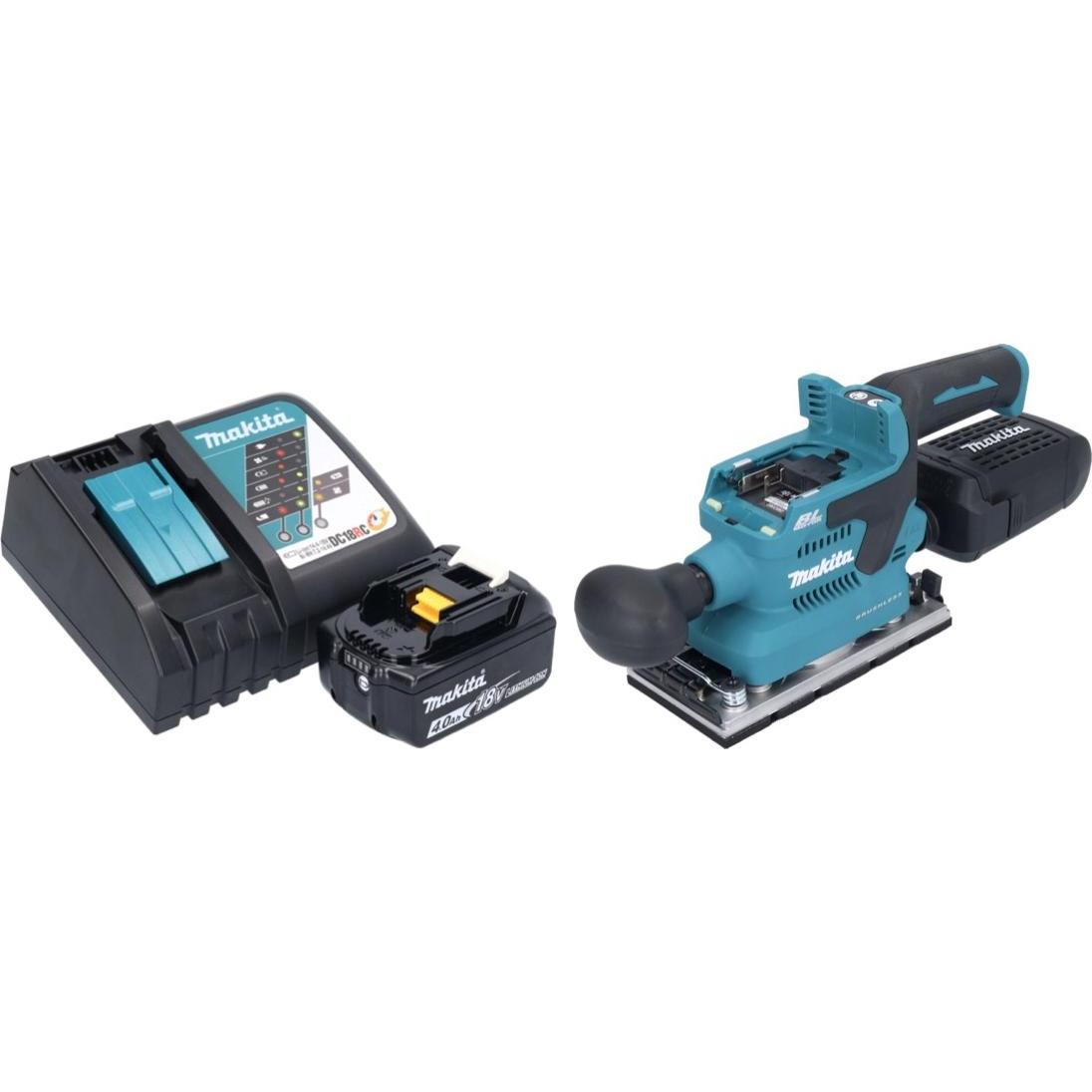 Thumbnail - Makita, Schleifmaschine + Poliermaschine, DBO 382 RM1 Akku Schwingschleifer 18 V 93 x 185 mm Brushless + 1x Akku 4,0 Ah ...