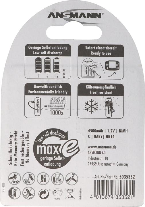 Produktbild Ansmann Baby C (2 Stk., C, 4500 mAh)
