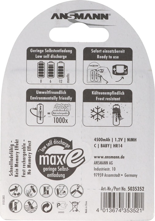 Produktbild Ansmann Baby C (2 Stk., C, 4500 mAh)