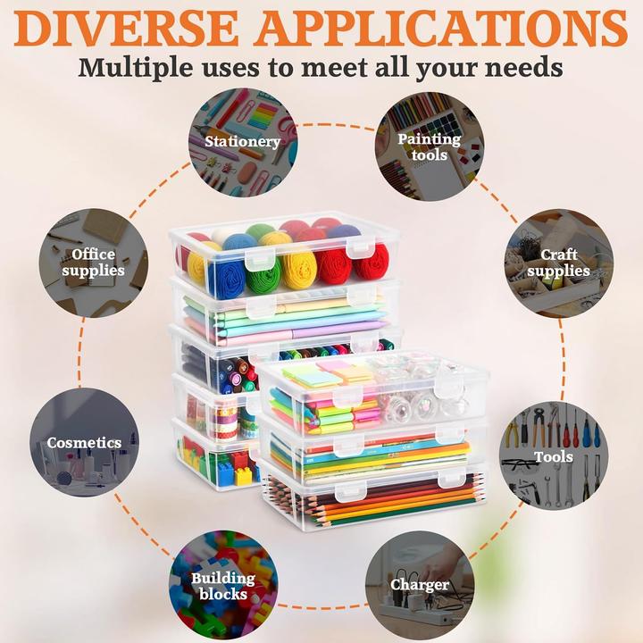 Actual product image Stapelbare Aufbewahrungsbox für Büromaterial, 8 Stück