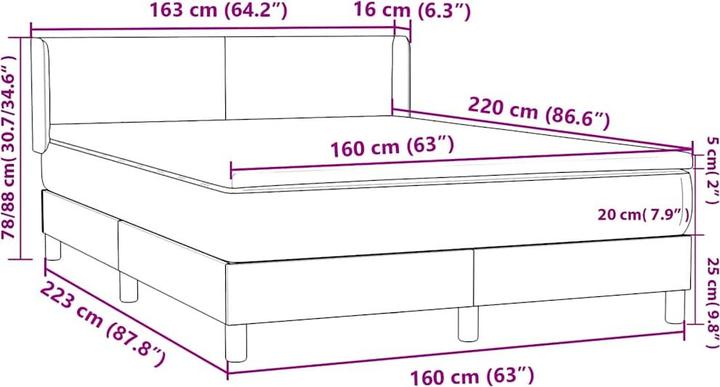 Produktbild vidaXL Boxspringbett (160 x 220 cm)