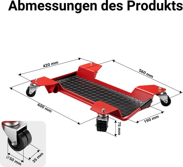 Produktbild Wiltec Motorrad Rangierhilfe Rangierschiene Rangierplatte Parkhilfe Motorradständer (42 cm, 7.50 cm)
