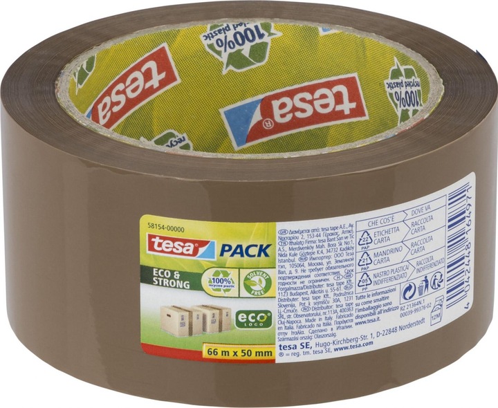 Produktbild tesa tesapack ECO & STRONG Paketband - Umweltschonendes Packband aus 100 % recyceltem Kunststoff (50 mm)