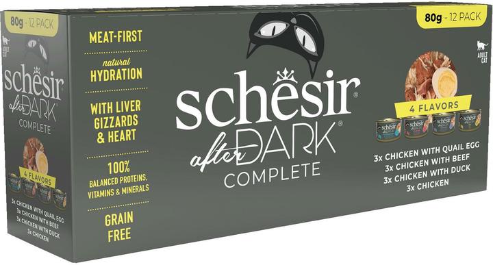 Schesir After Dark Wholefood, Variety Pack, 12x80g (Adult, 12 Stk., 960 g)