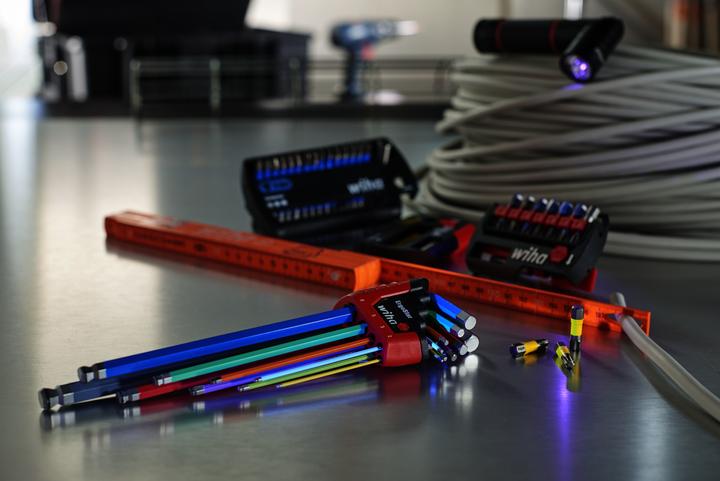 Produktbild Wiha Stiftschlüssel Set im ErgoStar Halter Sechskant-Kugelkopf MagicRing 10-tlg. farbig leuchtend