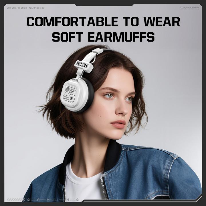 Image du produit Onikuma GT803 gaming headphones (white) (Filaire, Sans fil)