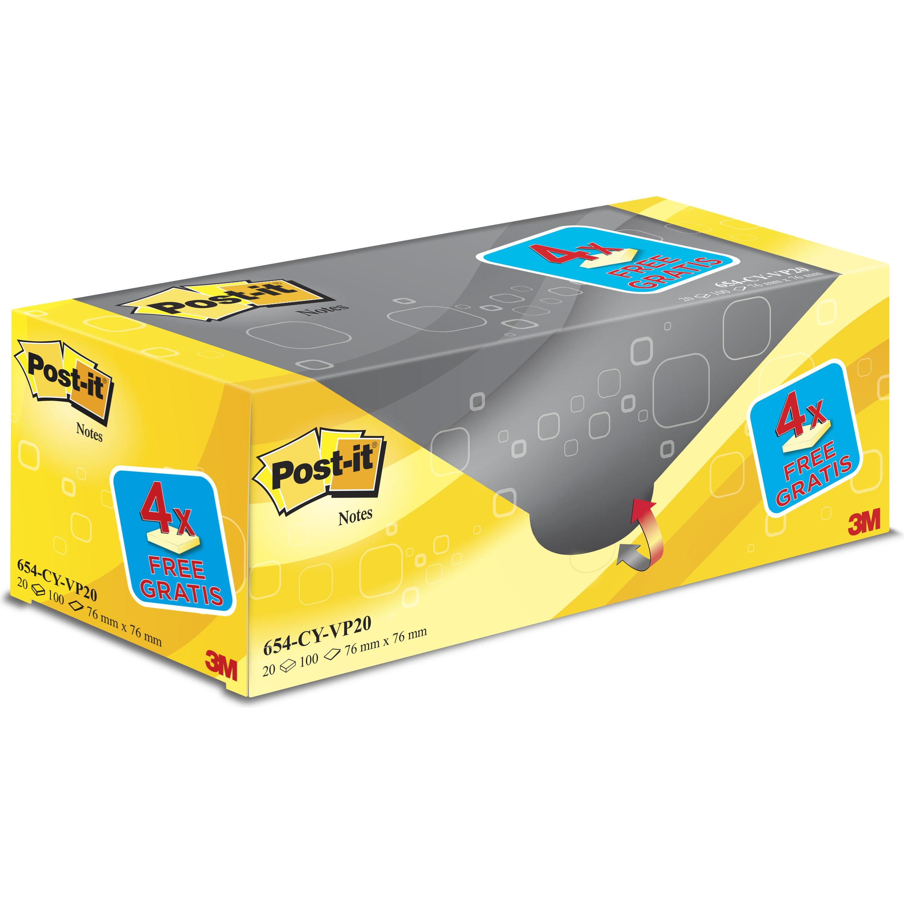 Post-it, Haftnotiz, Haftnotzien 16 + 4 (76 x 76 mm)