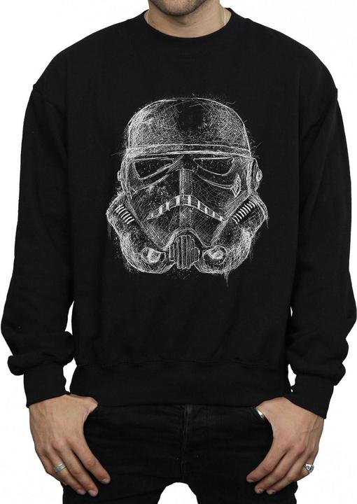 Actual product image Star Wars Mens Stormtrooper Scribble Helmet Sweatshirt (S)