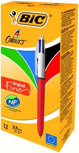 Image du produit Bic Ballpoint stylos 4 COLOURS FINE BOX12 BCL EU, 12 pcs 233843 (Bleu, Noir, Rouge, Vert, 12x)