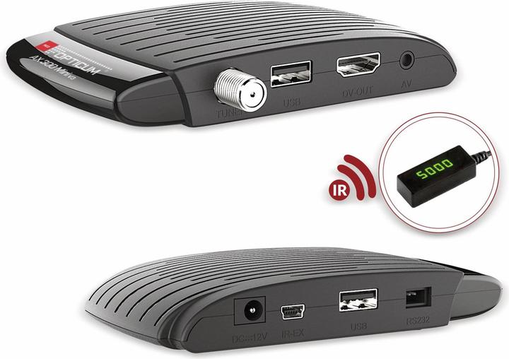 Actual product image Opticum DVB-S2 HDTV Receiver AX 300 mini V3 with PVR (DVB-S2, Hard drive)