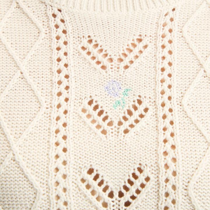 Produktbild La Redoute Collections Feinstrickpullover mit Rundhalsausschnitt & Pointelle-Muster (L)