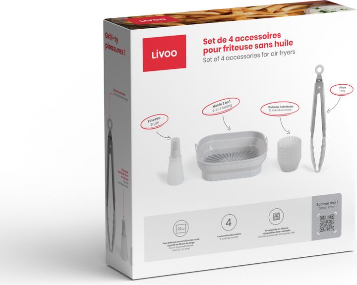 Produktbild Livoo Set mit 4 Zubehörteilen für ölfreie Fritteusen