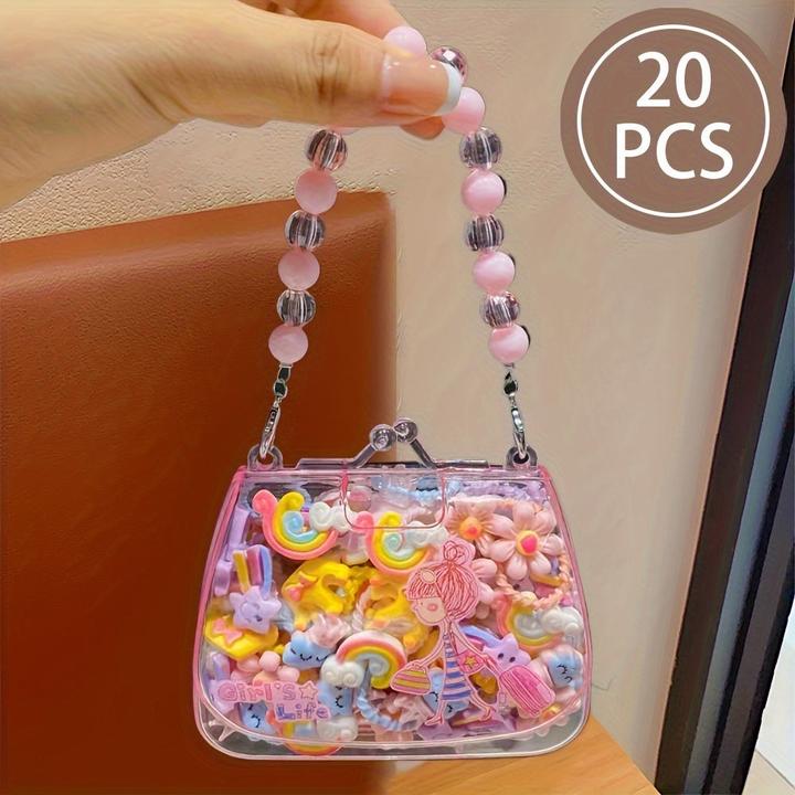 Activity Board 20Pcs Sweet Style Harz Haargummis Set für Jugendliche, gemischte Farbe Pflanze Muster, sortierte (Haargummi Set)