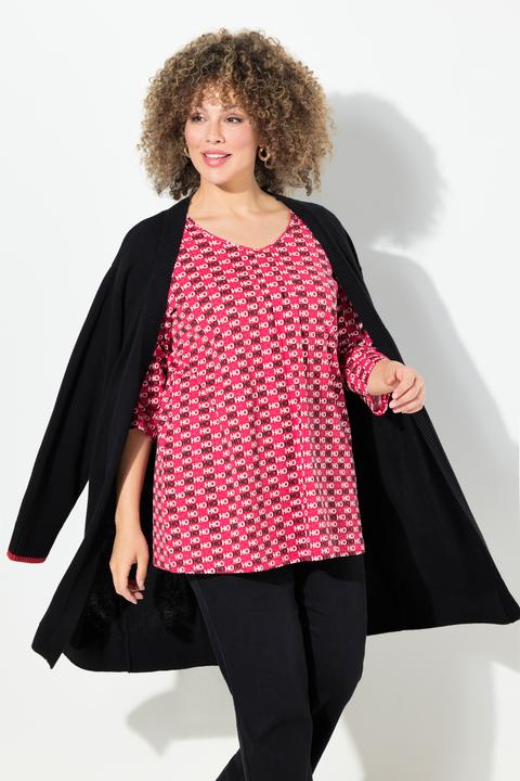 Produktbild Ulla Popken Shirt, Ho Ho Ho, A-Linie, V-Ausschnitt, 3/4-Arm (46, 48)