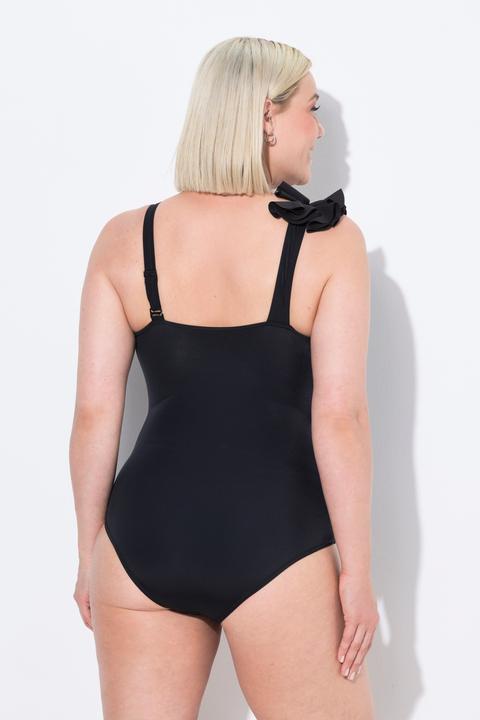 Image du produit Ulla Popken Maillot de bain avec bonnets souples, volants, bretelle gauche amovible, matière recyclée (58)