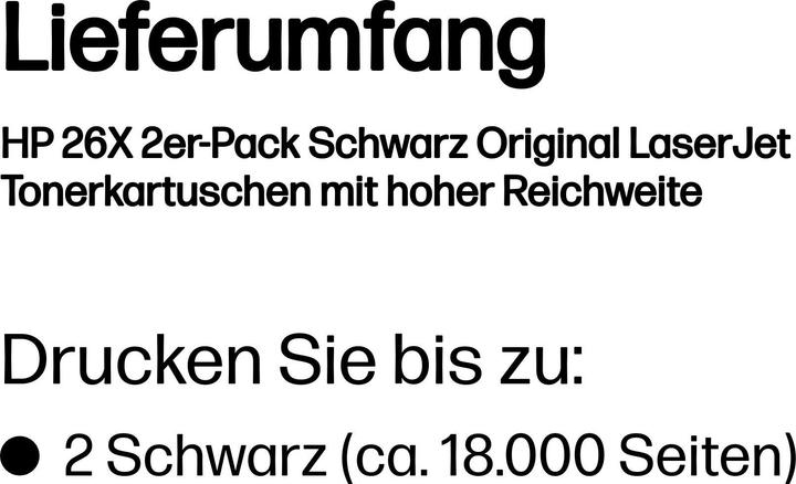 Nährwerte und Zutaten HP 26X (BK) Doppelpack (BK)