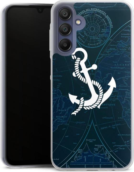 Produktbild DeinDesign Slim Case für Samsung Galaxy A15 5G Silikon Hülle Ultra Dünn Handyhülle Anker Landkarte Segeln (Samsung Galaxy A15 5G)