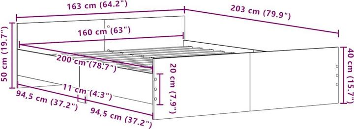 Image du produit vidaXL Bettgestell (160 x 200 cm)