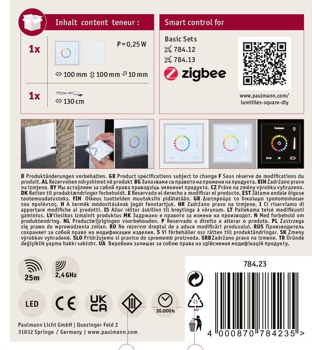 Actual product image Paulmann LumiTiles Square Touch Module