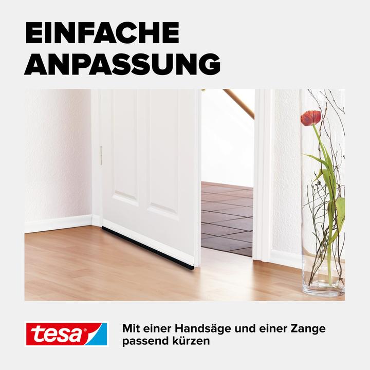 Produktbild tesa tesamoll STANDARD Türdichtschiene, selbstklebende Türdichtung für glatte Böden