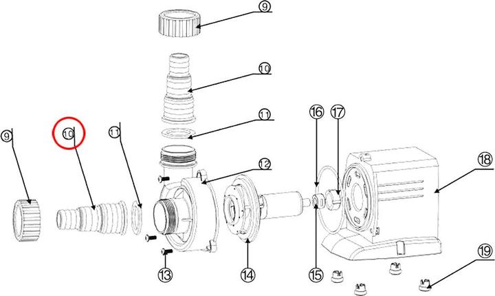 Actual product image SunSun Spare Part: CPP-10000 Poolpump Output Gradually Spout