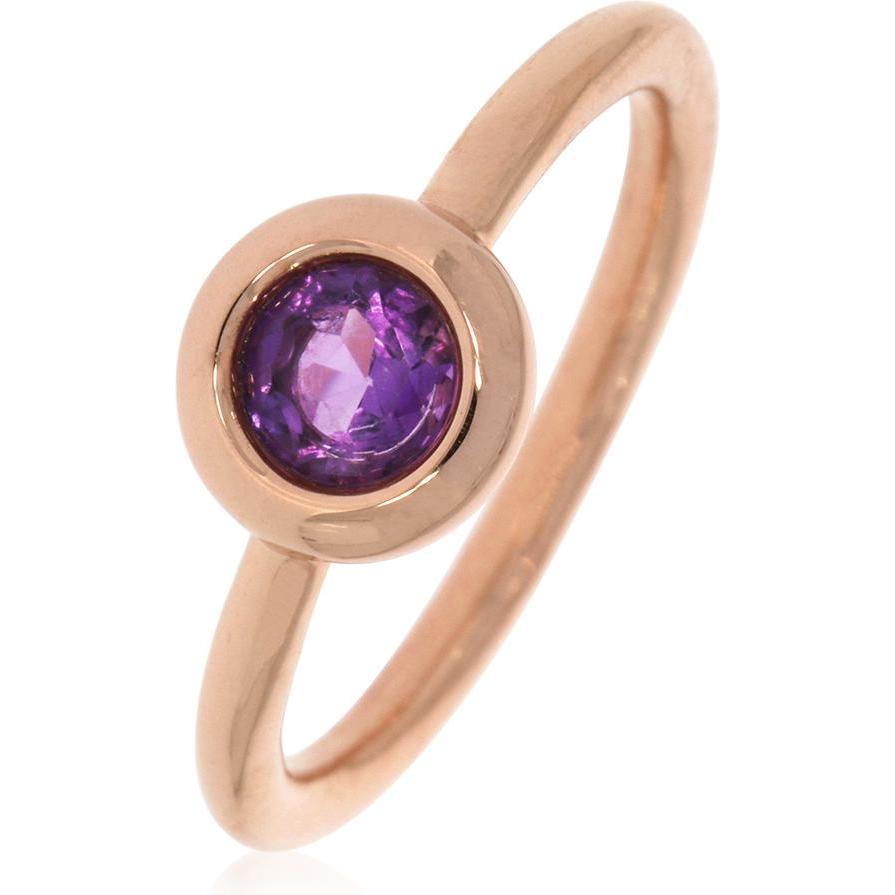 Xen, Ring, Ring mit 5 mm Amethyst ca. 0,45 ct. rosèvergoldet, (54, 925 Silber)