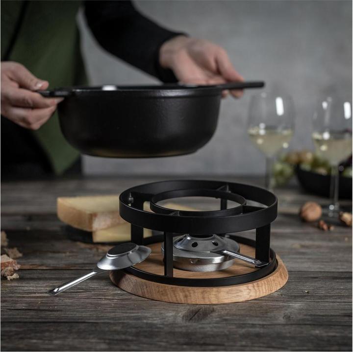 Produktbild Kuhn Rikon Käsefondue Set Induktion Gusseisen schwarz matt Alpstein · Ø 24 cm (Käsefondue)