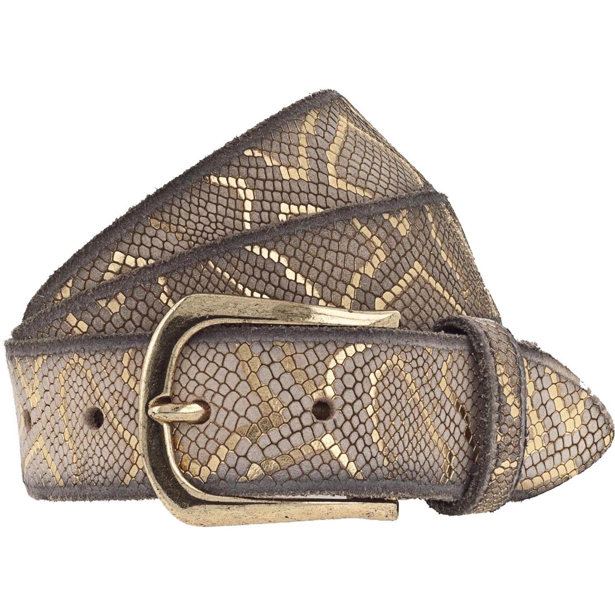 B.Belt, Damen, Gürtel, Sabia Gürtel Leder, Gold, (85)