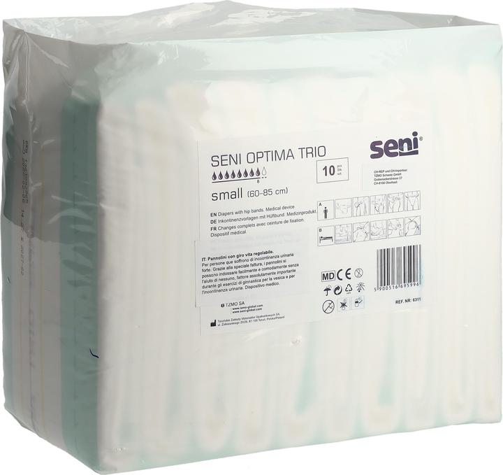 Produktbild Seni Optima Trio Vorlagen mit Hüftbund atmungsaktiv 8 Tropfen (10 x, S)