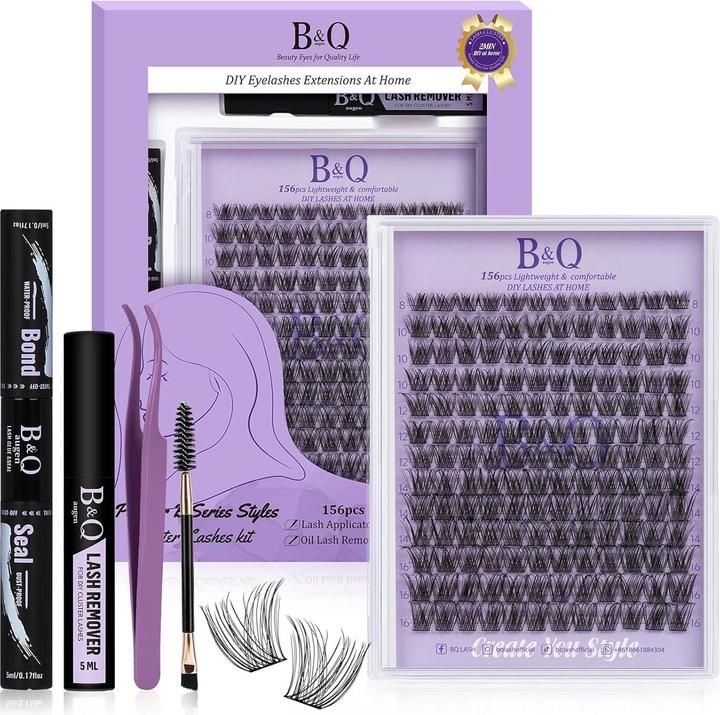 Image du produit B&Q Lash Extension Set mit Kleber und Applikatoren (Cils artificiels, Colle pour cils, Applicateur de cils)
