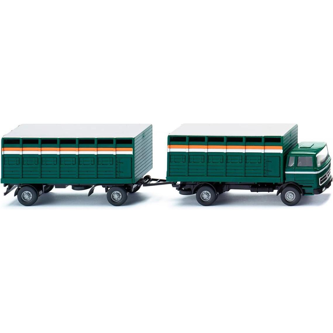 Thumbnail - Wiking H0 Viehtransporthängerzug (MB)