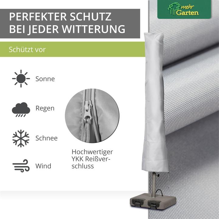 Image du produit Mehr Garten Housse de protection pour parasols | 240 cm x 35 / 60 cm | convient pour parasol jusqu’à Ø 450 cm |